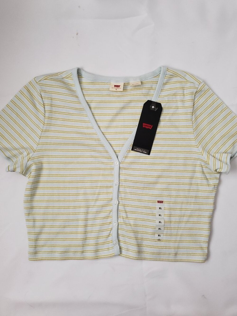 NWT Levi's size XL striped crop polo shirt short sleeve casual summer